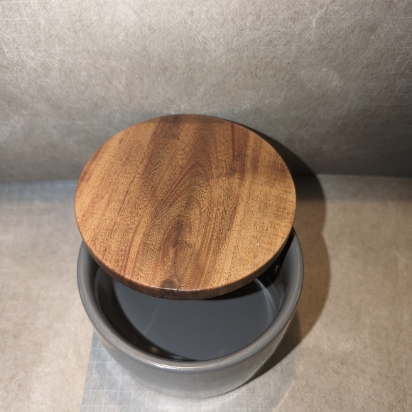 Rachel Ray Spice Bowl Ceramic Blue Wood Lid 6oz - Picture 4 of 4